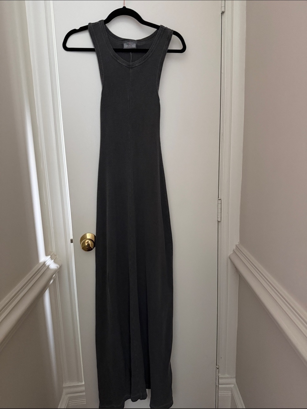 Hard Tail Sleeveless Maxi Dress in Charcoal